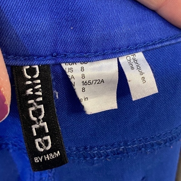 H & M Dividend Size 8 Blue skinny jeans Stretch - Picture 6 of 6